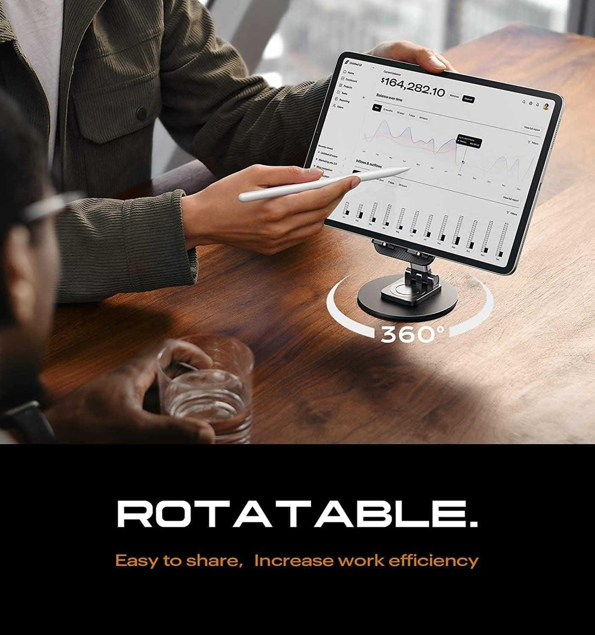360Β° Rotating Aluminum Mobile Stand and Tablet