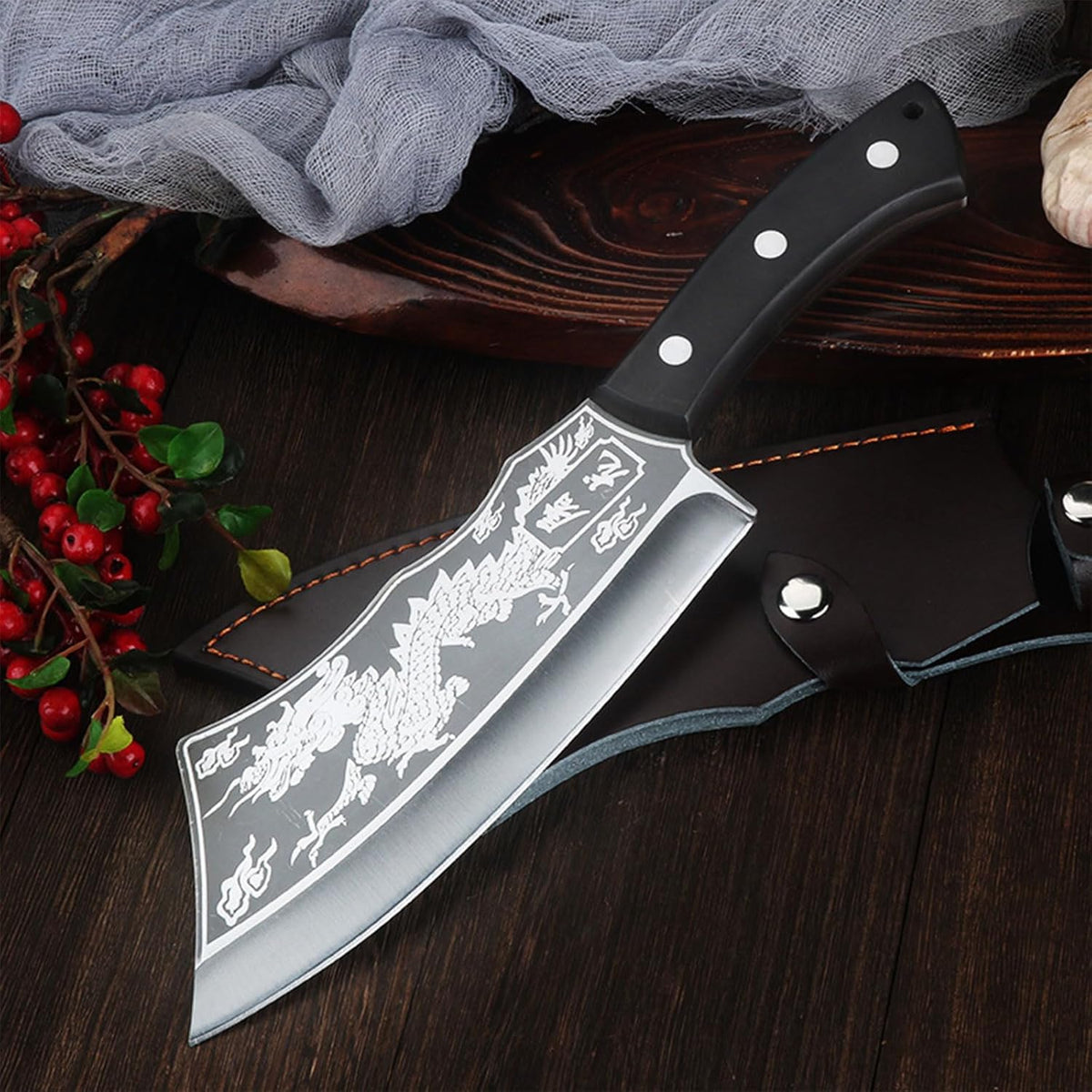 ObsidianSliceโข๏ธ Japanese Dragon Slicer Knife
